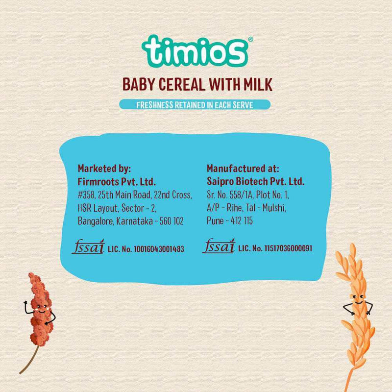 Timios Milk Based Baby Cereal - Rice Ragi