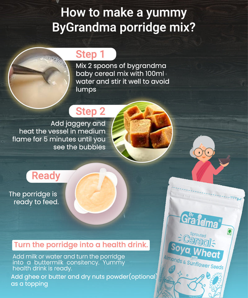 ByGrandma® Soya, Wheat, Almonds, Sunflower Seeds and Roasted Gram Porridge Mix