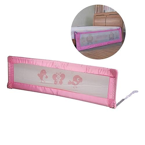 Safe-O-Kid Fully Foldable Bed Rail Guard Pink (6.5FT/199CM), Pack of 2 with One Year Full Replacement Promise