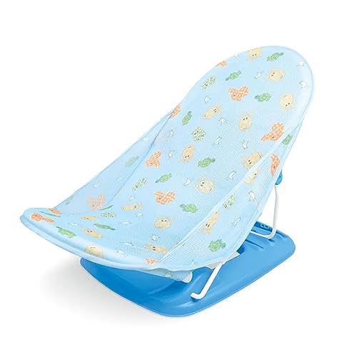 Safe-O-Kid baby bather for baby 0 - 12 months, New Born Baby Bath Chair, position adjustable, Washable soft Mesh, Large Seat - L. Blue
