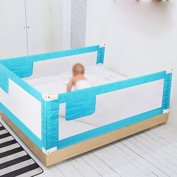 SAFE-O-KID Bed Rails Full Bed Size Plain 4 ft., Blue, Pack of 3