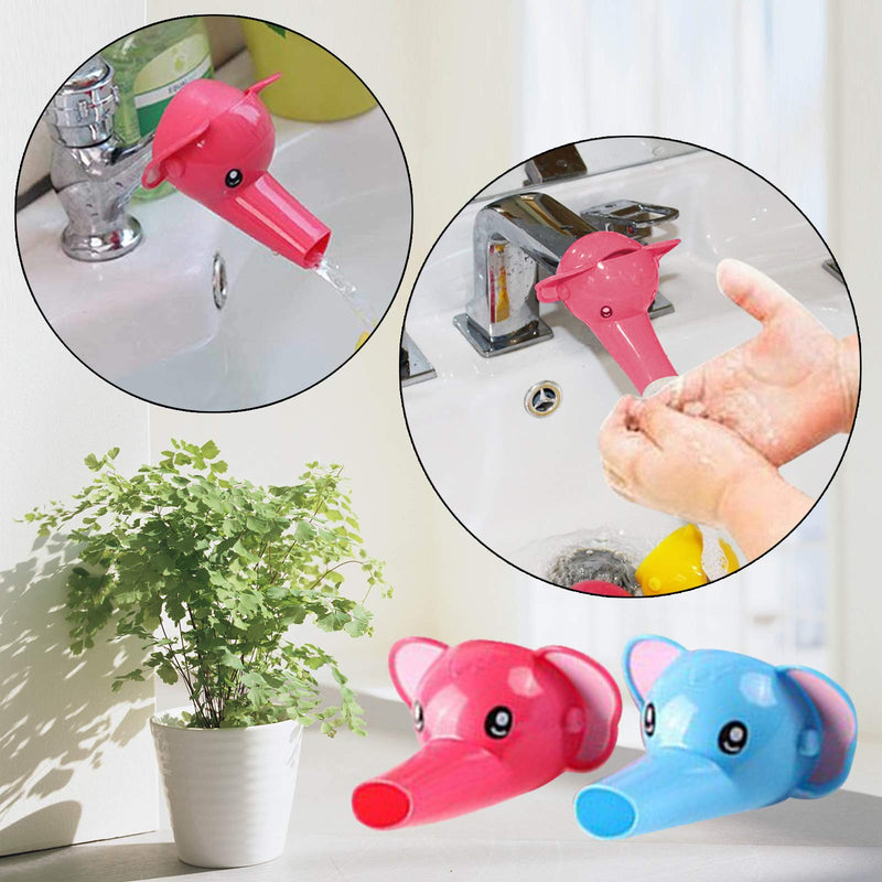 Safe-O-Kid- Pack of 2 - Fit-All, Colorful Kid's Hand Washing Faucet Extender/Tap Extender- Pink