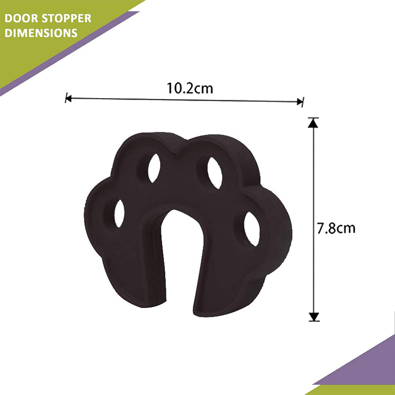 Safe-O-Kid- Pack of 2 Fit All Sleek Design Strong Silicone Door Stopper- Black