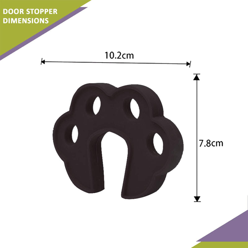 Safe-O-Kid- Pack of 8 Fit All Sleek Design Strong Silicone Door Stopper- Black