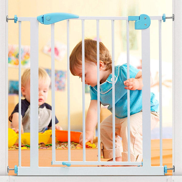 Safe-O-Kid- Pure Metal Baby Safety Gate (75-85 cm), Adjustable, 2 Way Auto Close, Barrier for Stairs, Door and Hallways, Dog/Pet Barrier Fence-Blue(_1_)
