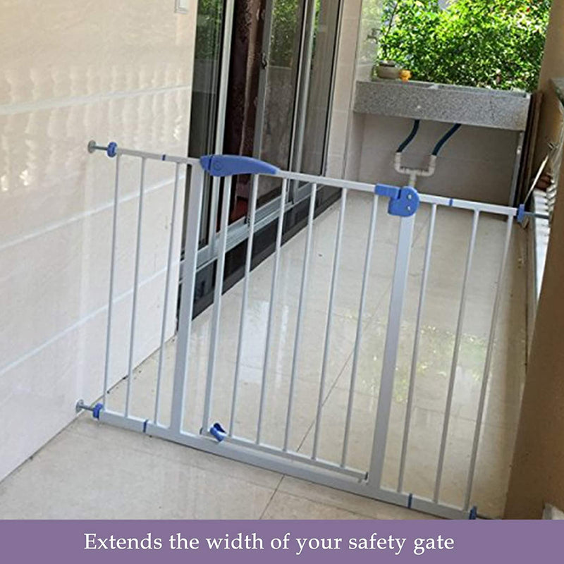Safe-O-Kid- Pure Metal Baby Safety Gate (75-115 cm), Adjustable, 2 Way Auto Close, Barrier for Stairs, Door and Hallways, Dog/Pet Barrier Fence-Blue