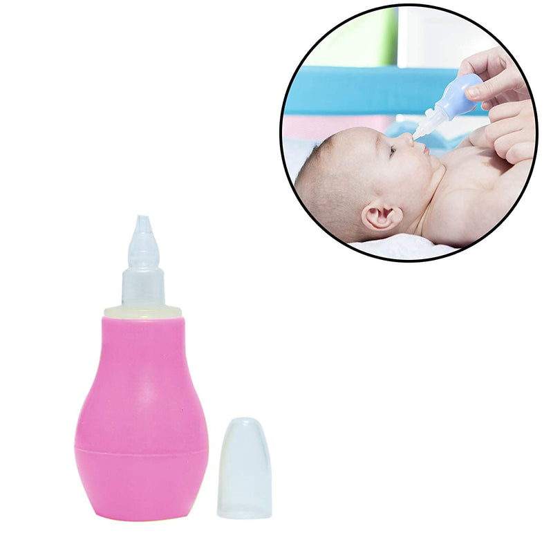 Safe-O-Kid Silicone Baby Nasal Aspirator, Vacuum Sucker, Instant Relief from Blocked Baby Nose Cleaner, Pink, Pack of 1