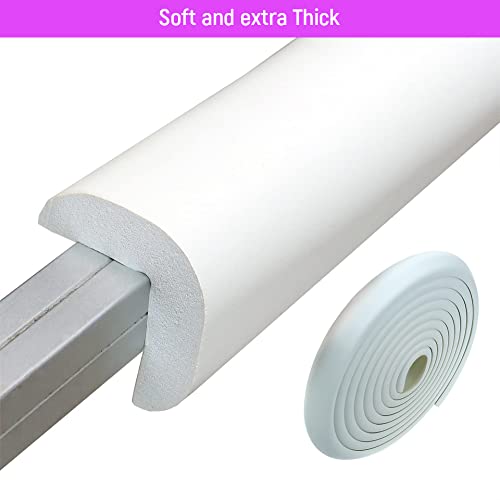 Safe-O-Kid (Set of 1), Soft Cushioned 16.4 Ft / 5 Mtr Edge Guards with Strong 3M Adhesive, Safety for Sharp Edges for Babies- White