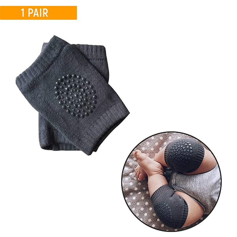 SAFE-O-KID- Pack of 1- Crawling Baby, Toddler, Infant Anti-Slip Elbow and Knee Pads/Guards-Dark Grey