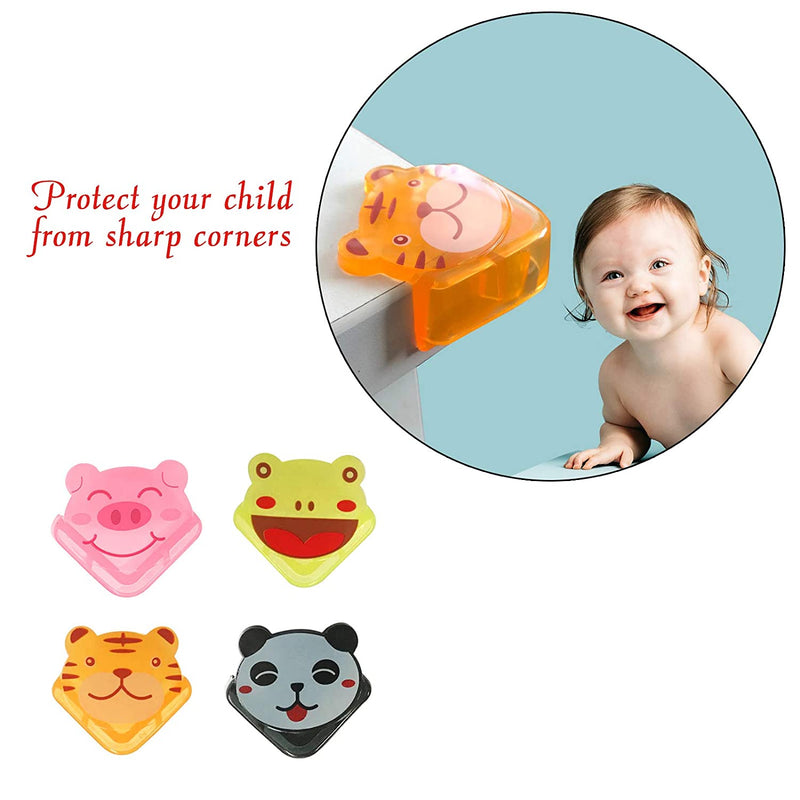 Safe-O-Kid 4 Corner Guards/Cushions/Bumpers/Protector for Child Safety & Babyproofing, Tiger-Shaped, Yellow, Pack of 4, for Babies, Infants, Toddlers, and Kids