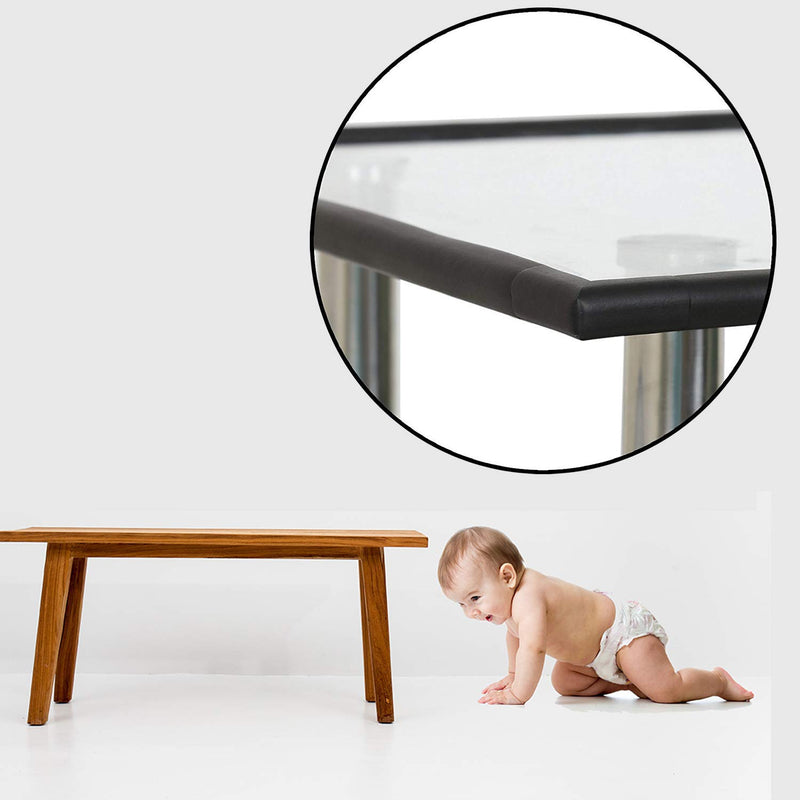 Safe-O-Kid (Set of 5) Baby Proofing Combo of L-Shaped 2 mtr Long Mini Edge Guard with 4 Corner Protectors for Sharp Edges for Babies- Black