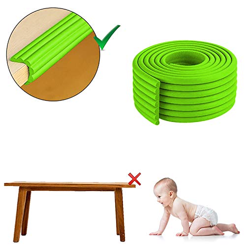 Safe-O-Kid (Set of 2), Soft Cushioned 6.4 Ft / 2 Mtr Multi Functional Edge Guards with Strong 3M Adhesive, Safety for Sharp Edges for Babies- Grass Green