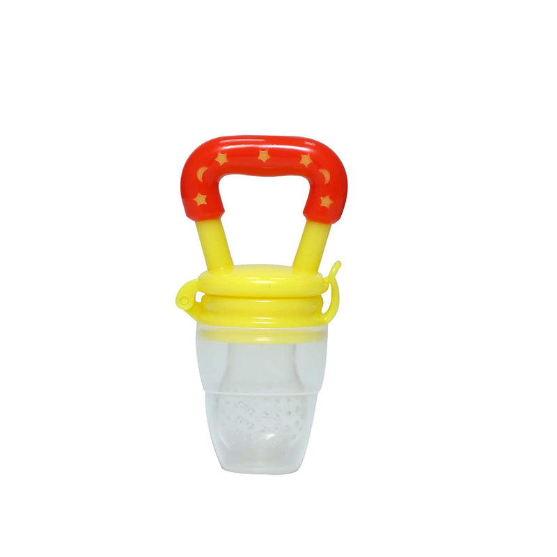 Safe O Kid Veggie Feed Nibbler Fruit Nibbler Silicone Food Soft Pacifier Feeder for Baby, Yellow, Pack of 2, S Size for 4 to 6 Months Babies