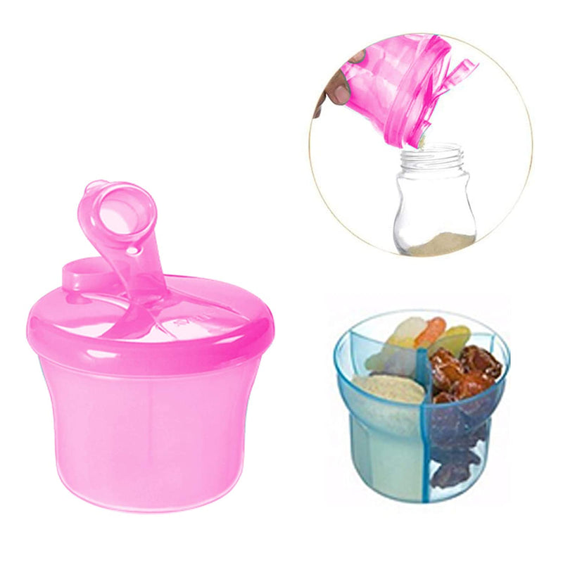Safe O Kid BPA Free; Portable Milk PowderFood Storage Box for Baby, Pink, Pack of 2