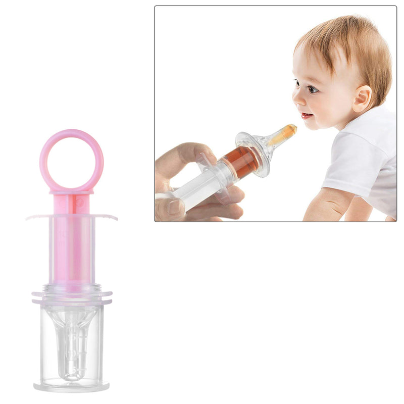 Safe O Kid Silicone Liquid Medicine Feeder Dropper with Box for Baby, Pink Pack of 2