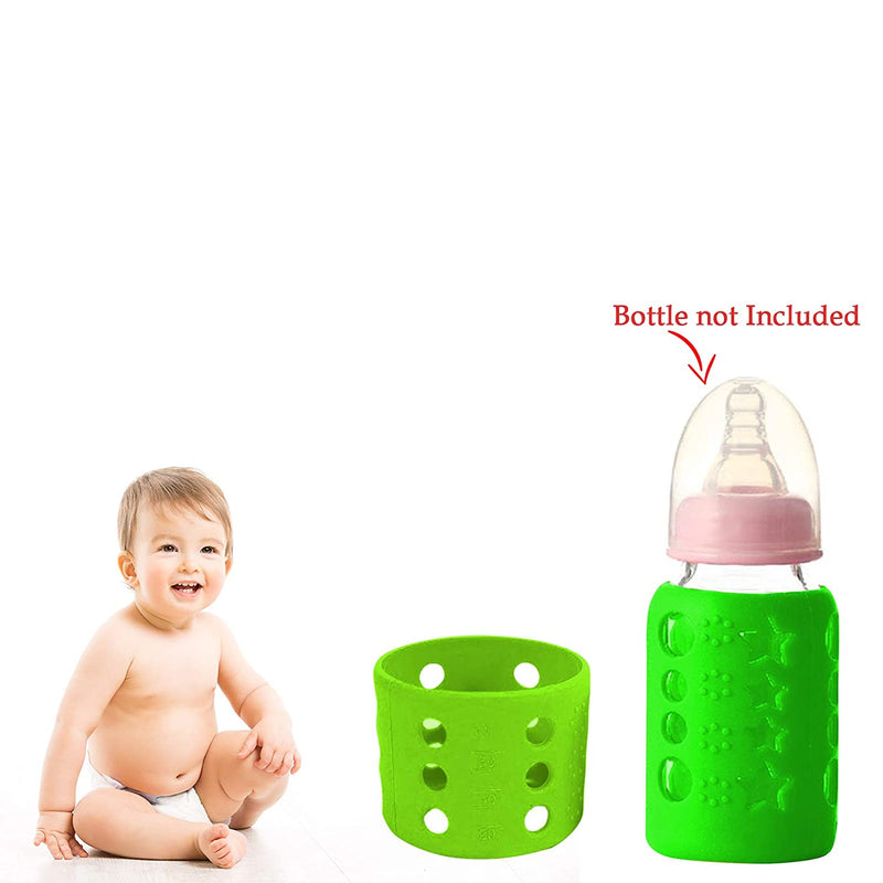 Safe-O-Kid - Pack of 1 -Silicone Baby Feeding Bottle Cover, Sleeve, Holder, Insulated Protection, All Bottle Types, Small 60 ml, Green