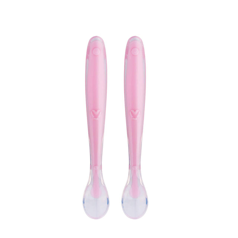 Safe-O-Kid 2 Soft Silicone Tip Spoons, Pink