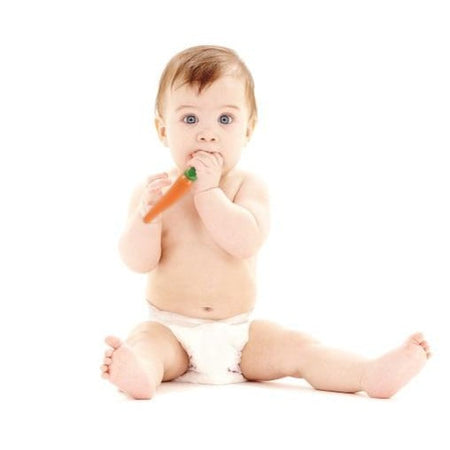 Cot and Candy Playette Curvy Carrot Infant Training Teether And Toothbrush
