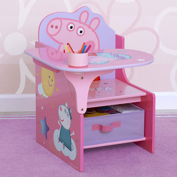 Cot and Candy Peppa Pig Chair Desk with Storage Bin.