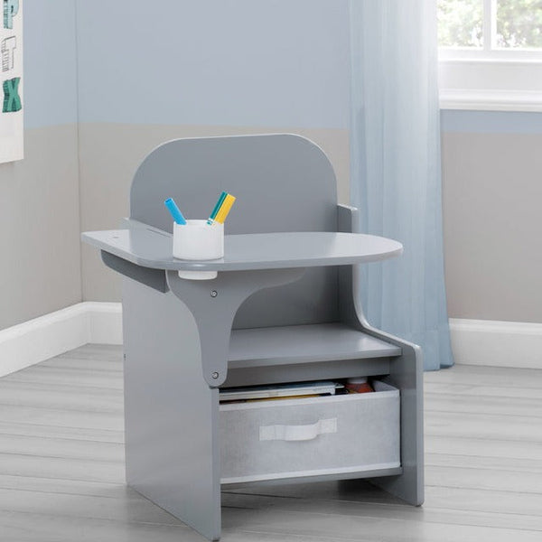 Cot and Candy Delta Children Chair Desk with Storage Bin - Grey