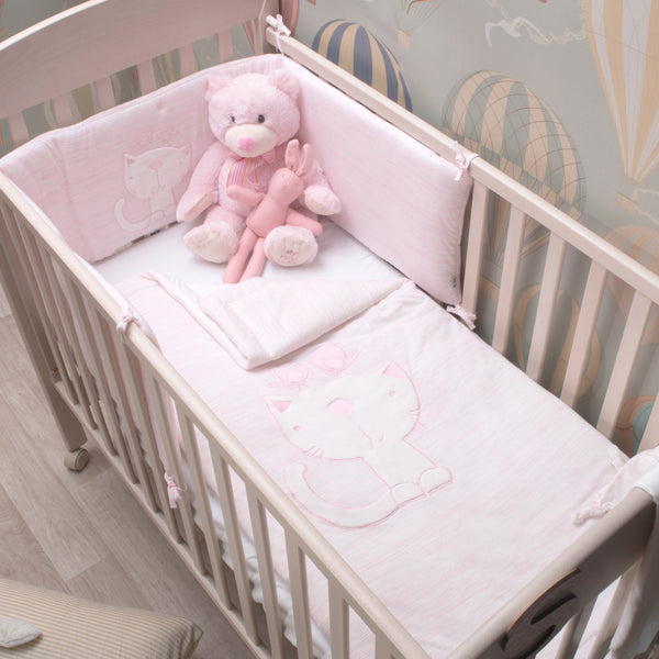 Cot and Candy Tiny Tots Joy 3 Pcs Classic Crib Bedding Set - Pink