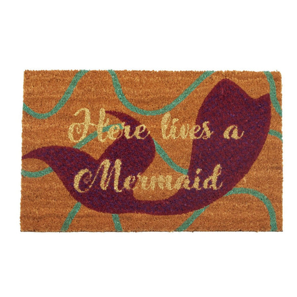 Cot and Candy Mermaid Doormat made of Natural Fibres (60 x 40 cms) by Zaska