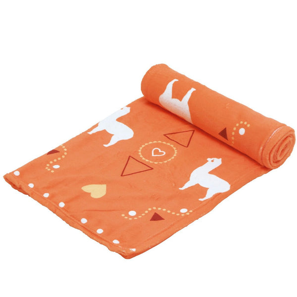 Cot and Candy Lama Coral Blanket, 160 x 120 cms by Zaska