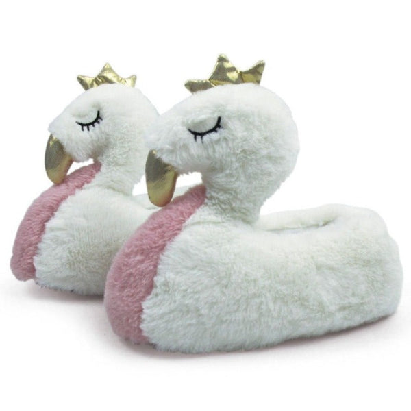 Cot and Candy Flamingo 3D Closed Slippers With Fabric Sole by Zaska
