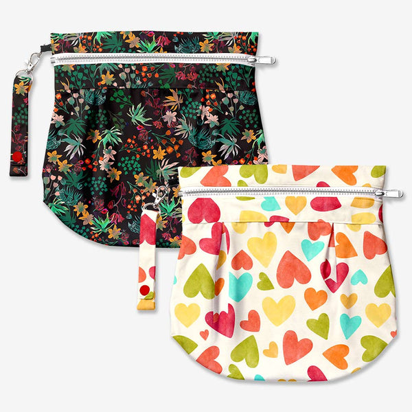 SuperBottoms Waterproof Travel Bag - Pack of 2 - Baby Hearts & Shruberry