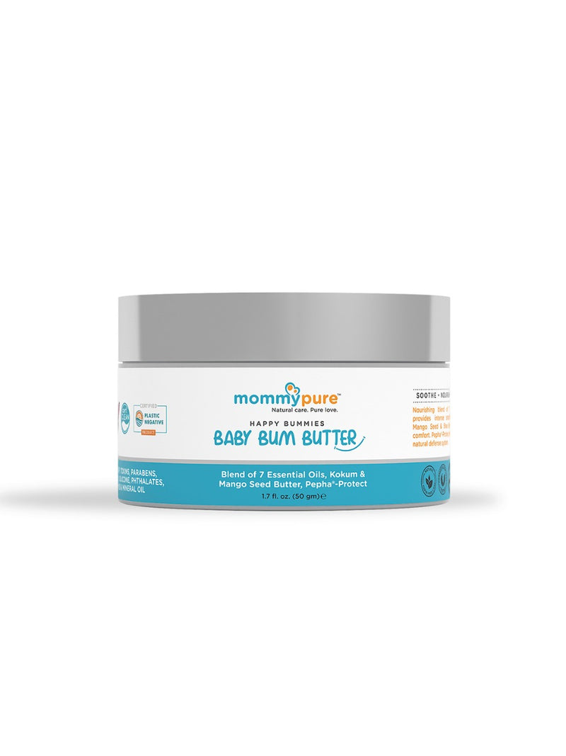 MommyPure Certified Clean & Natural Baby Bum Butter 50gm|Protect baby's bums from getting dull & dry - The Kids Circle