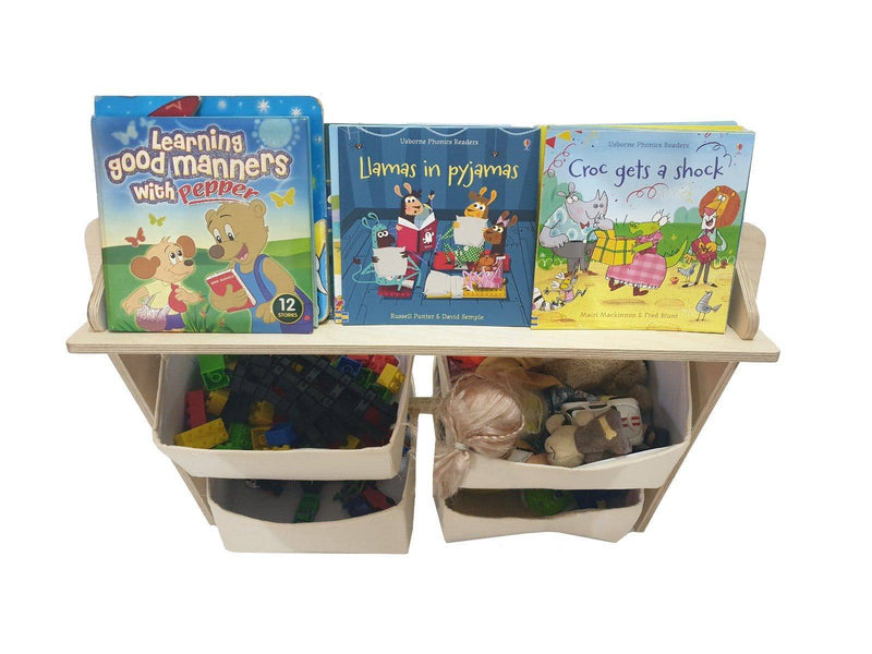 CuddlyCoo Toy Organizer with Book Shelf - The Kids Circle
