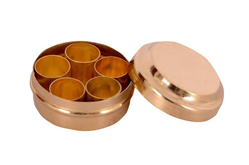 Desi Toys Brass Miniature Pretend Play set Masala Box - The Kids Circle