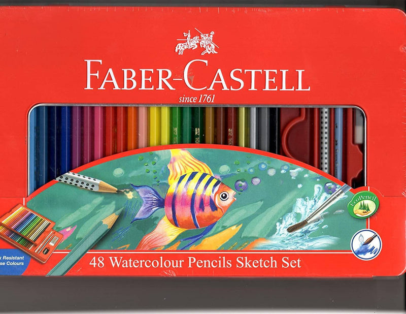 Faber-Castell 115933 Rl Watercolour Pencil 48 Long Tin Case (Fish Design) - The Kids Circle