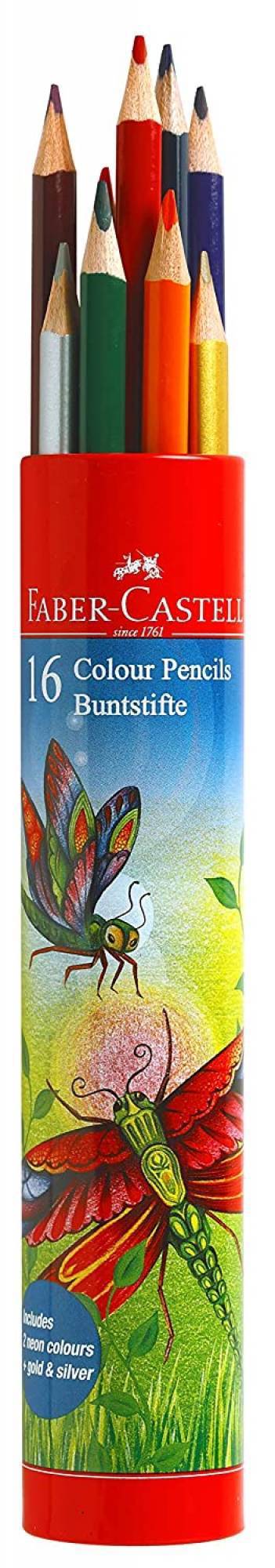 Faber-Castell 118016 Colour Pencils Set Of 16 Round Tin - The Kids Circle