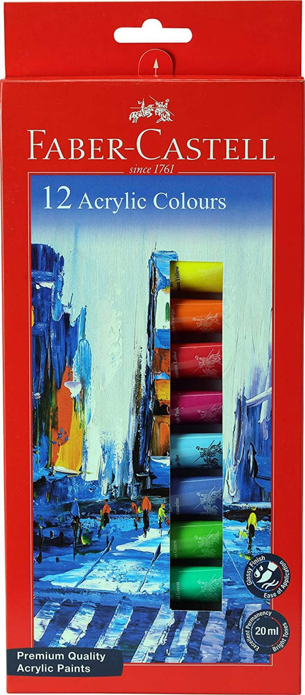 Faber-Castell 142012 Acrylic 20Ml Set Of 12 With Franceee Ecco Pigment Pen - The Kids Circle