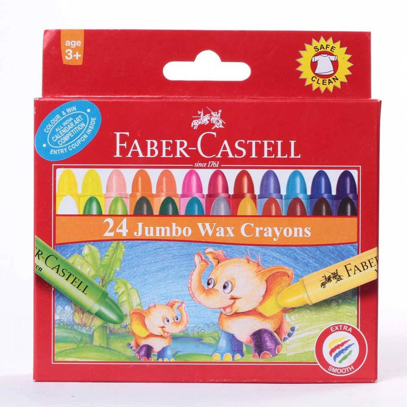 Faber-Castell Wax Crayon Jumbo 90Mm Pack Of 24 - The Kids Circle