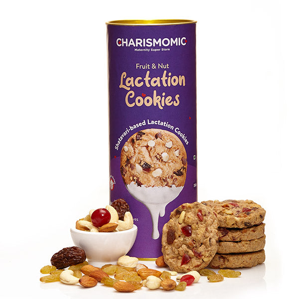 Charismomic Fruit & nut Lactation booster cookie, with 20 + Natural ingredients, includes Shatavari herb and oat meal for Boosting Milk Supply