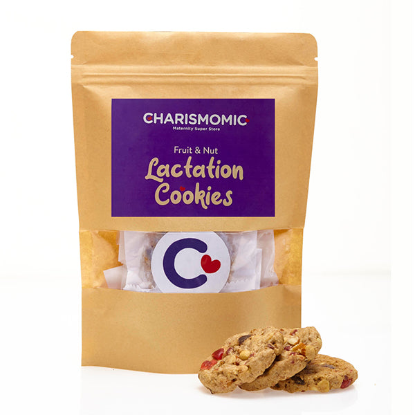 Charismomic Fruit & nut Lactation booster cookie Pouch, with 20 + Natural ingredients, includes Shatavari herb and oat meal for Boosting Milk Supply