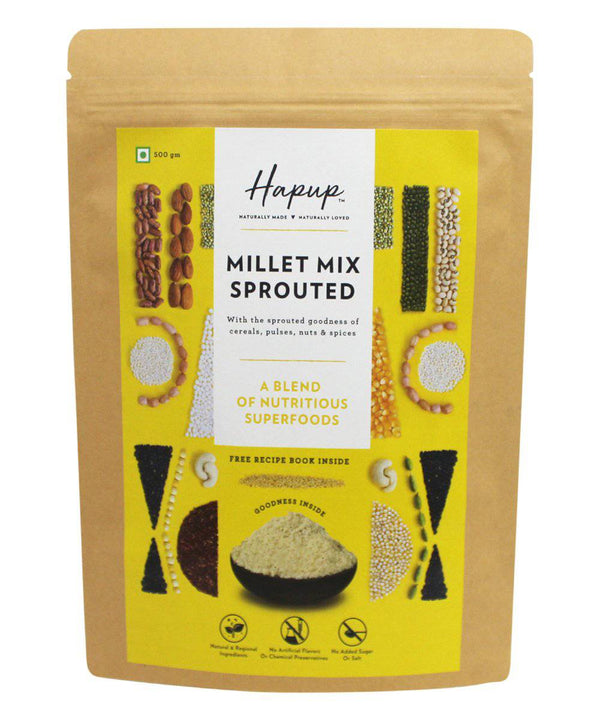 Hapup Millet Mix Sprouted  with Ragi, Jowar, Bajra - The Kids Circle