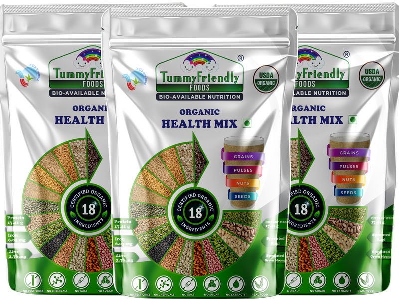 TummyFriendly Foods 100% Organic Health Mix for Kids and Adults. No Chemicals, No Pesticides 300 g (Pack of 3)