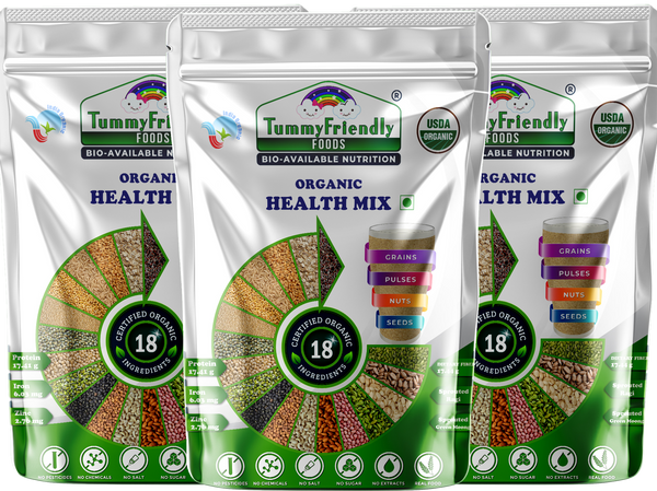 TummyFriendly Foods 100% Organic Health Mix for Kids and Adults. No Chemicals, No Pesticides, No GMO 2400 g (Pack of 3)