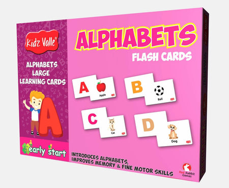 Kidz Valle Alphabets - Flash Cards 26 Alphabets Size 14.6 Cm X 9.9 Cm - The Kids Circle