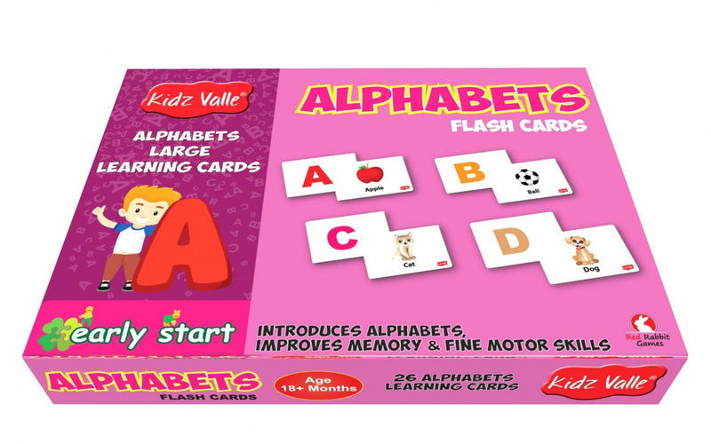 Kidz Valle Alphabets - Flash Cards 26 Alphabets Size 14.6 Cm X 9.9 Cm - The Kids Circle