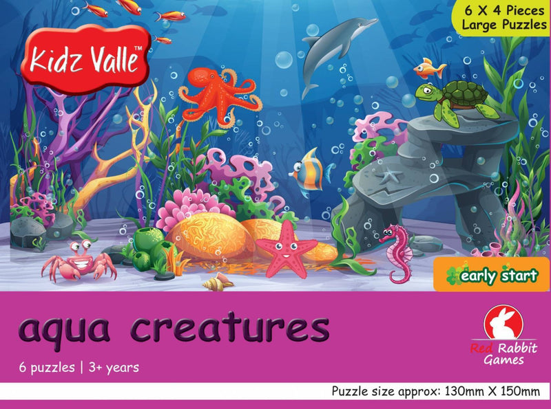 Kidz Valle Aqua Creatures 6 X 4 Pieces Early Start 3 Years (Puzzles For Kids, Floor Puzzles) Puzzles For Kids Age 3 Years And Above - The Kids Circle