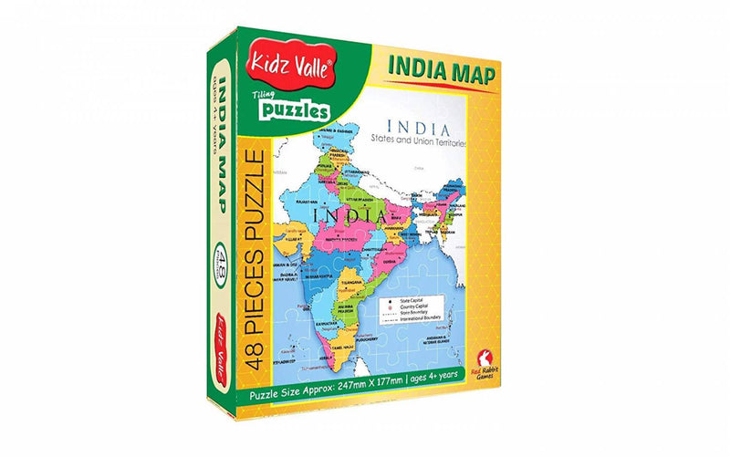 Kidz Valle India Map 48 Pieces Tiling Puzzles (Jigsaw Puzzles, Puzzles For Kids, Floor Puzzles), Puzzles For Kids Age 4 Years And Above - The Kids Circle