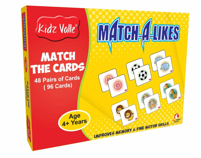 Kidz Valle Match-A-Like - Match The Cards, Mermory Matching Game 48 Pairs Of Cards ( 96 Cards) - The Kids Circle