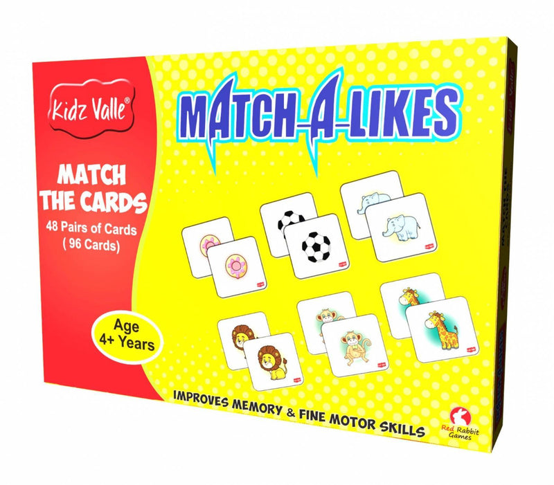 Kidz Valle Match-A-Like - Match The Cards, Mermory Matching Game 48 Pairs Of Cards ( 96 Cards) - The Kids Circle