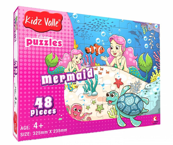 Kidz Valle Mermaid 48 Pieces Tiling Puzzles ( Jigsaw Puzzles , Puzzles For Kids, Floor Puzzles ), Puzzles For Kids Age 4 Years And Above. Size: 32.5 Cm X 23.5 Cm - The Kids Circle