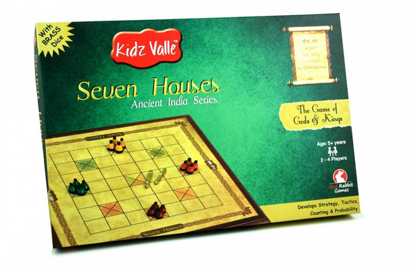 Kidz Valle Seven Houses, Chowka Bara , Kattemane, Ashta Chemma , Chuaka Bara , Ancient India Series, Indian Traditional Board Game - The Kids Circle