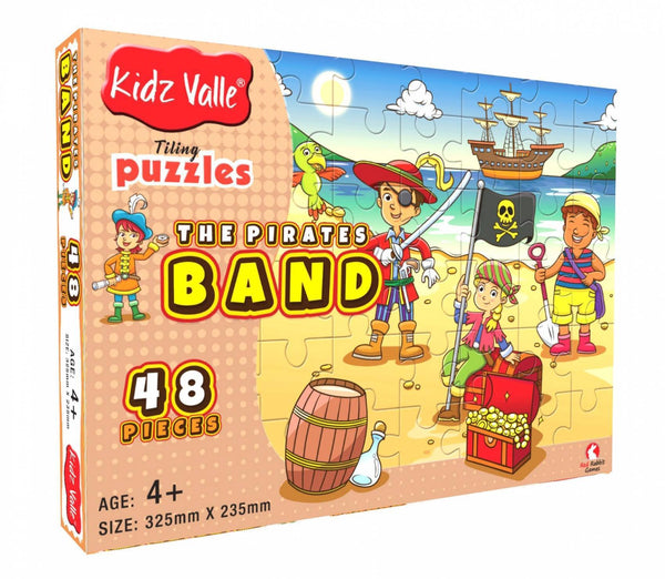 Kidz Valle The Pirates Band 48 Pieces Tiling Puzzles ( Jigsaw Puzzles , Puzzles For Kids, Floor Puzzles ), Puzzles For Kids Age 4 Years And Above. Size: 32.5 Cm X 23.5 Cm - The Kids Circle